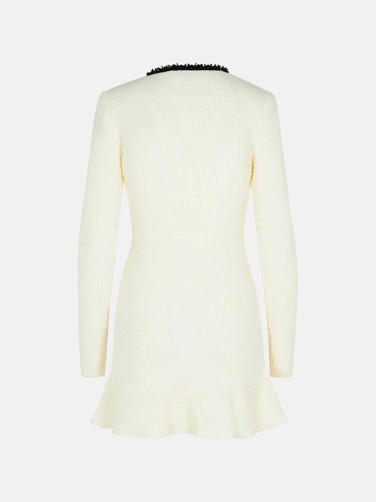 'WAFFLE' DRESS IN WHITE POLYESTER BLEND - 3