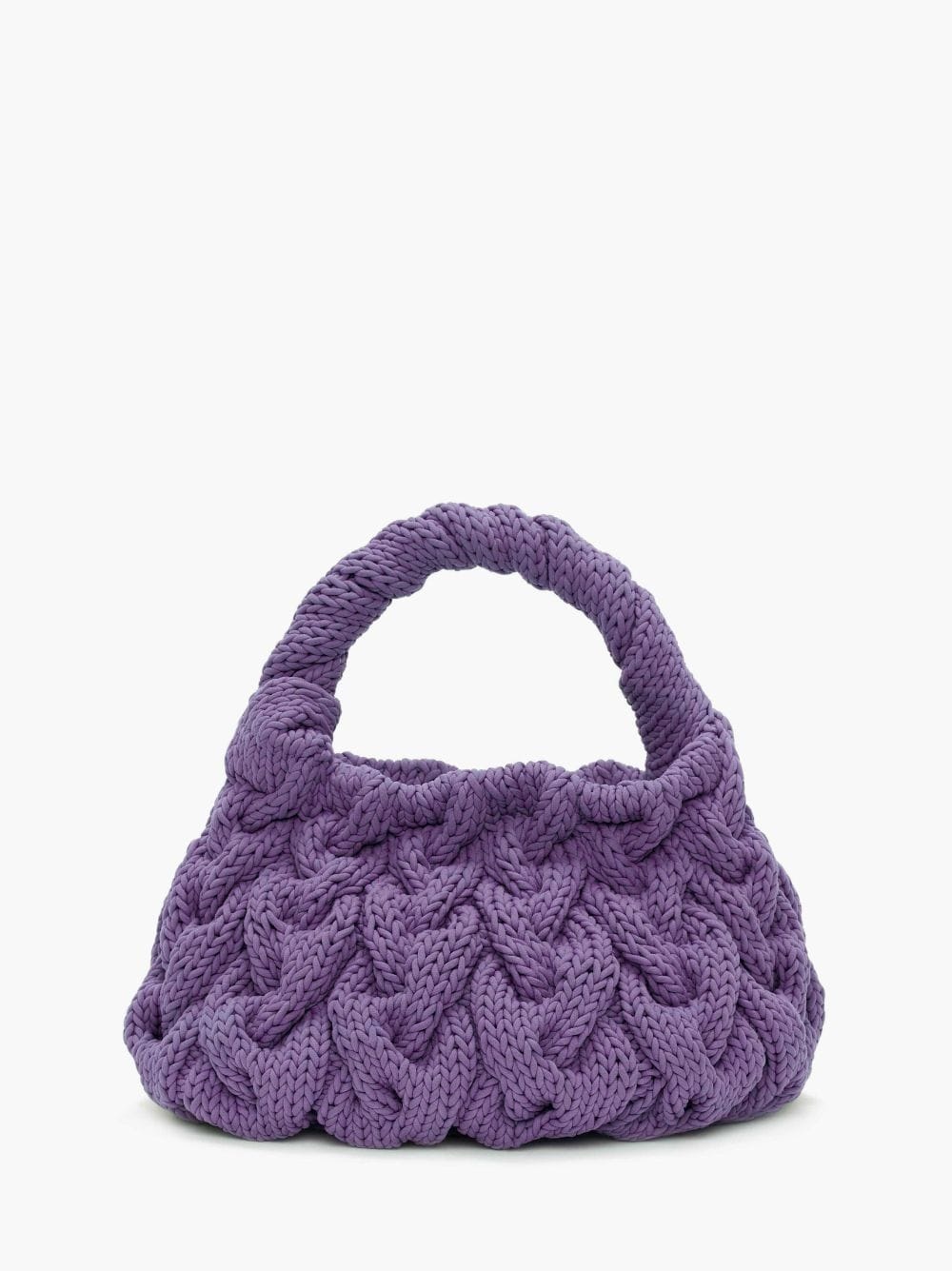 CABLE KNIT BAG - KNITTED TOP HANDLE BAG - 4