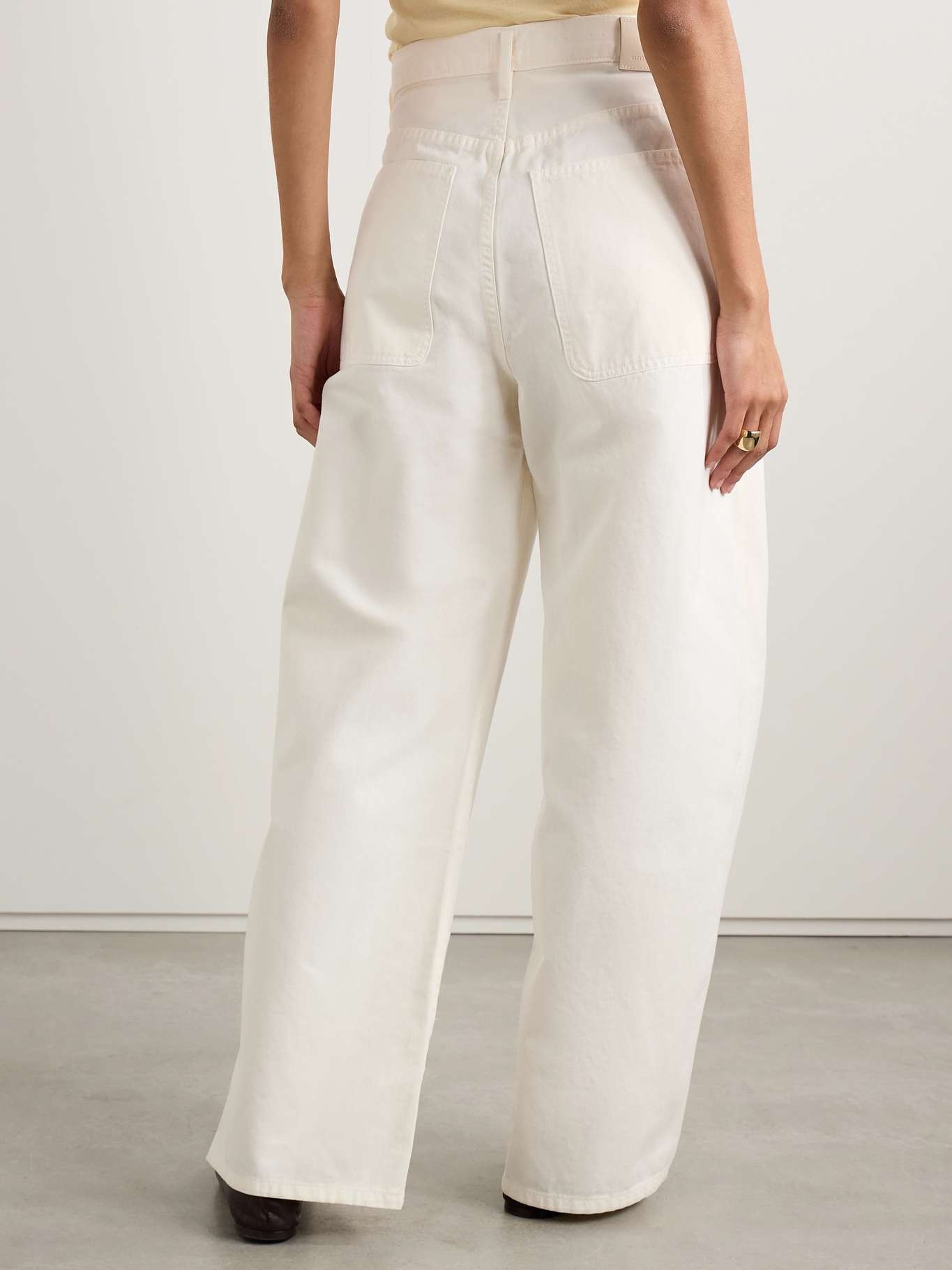 Ayla Cargo high-rise wide-leg jeans White - 4