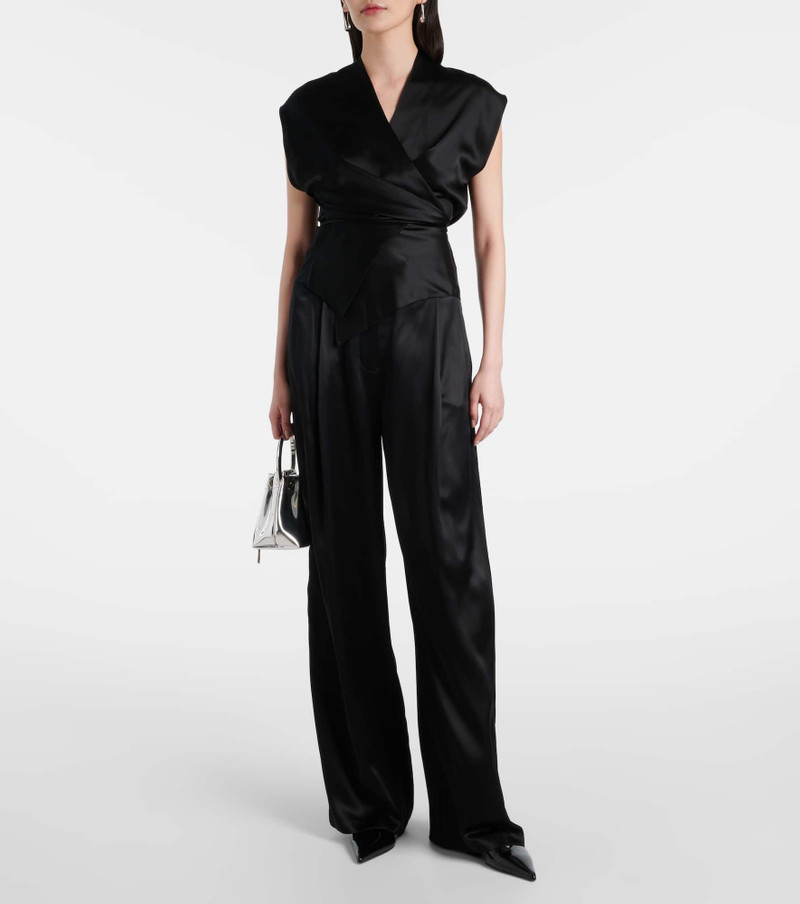 THE SEI High-rise silk wide-leg pants outlook