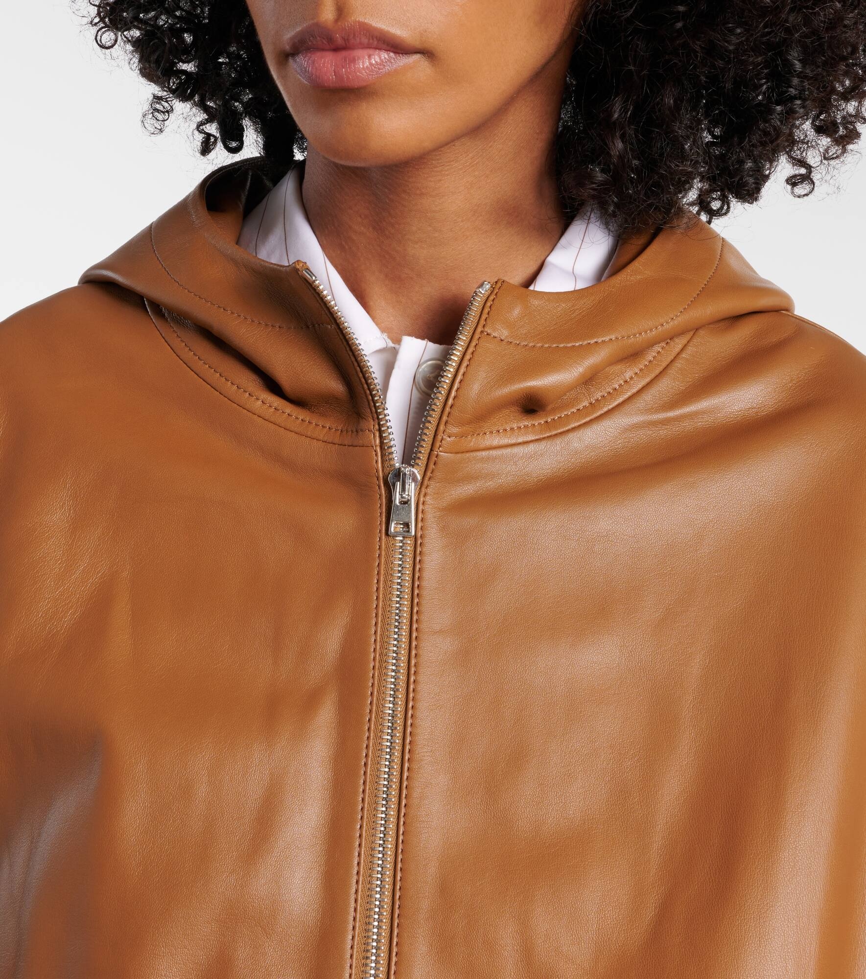 Hooded leather jacket - 4