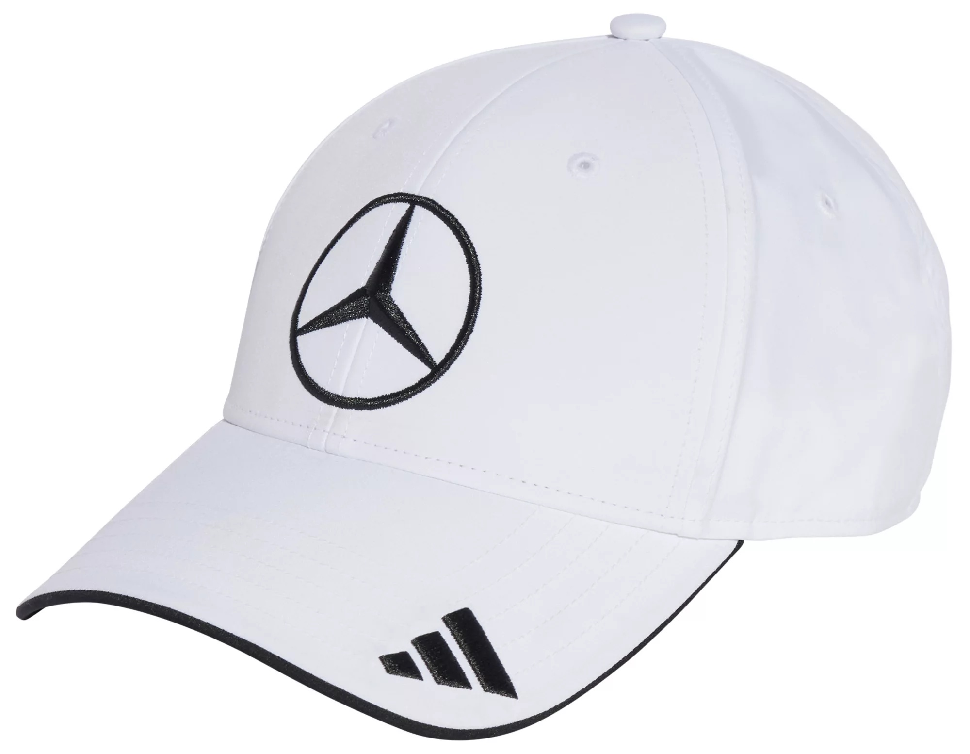 adidas Adult Mercedes F1 White Adjustable Dad Hat - 1