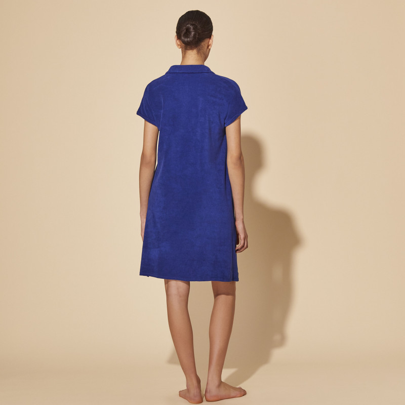 Women Terry Polo Dress Solid 4