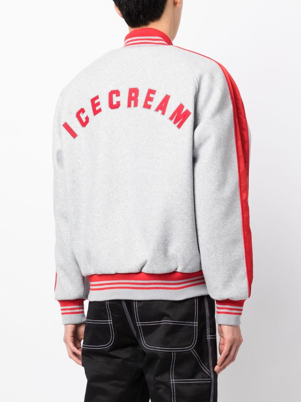 logo-embroidered bomber jacket - 4