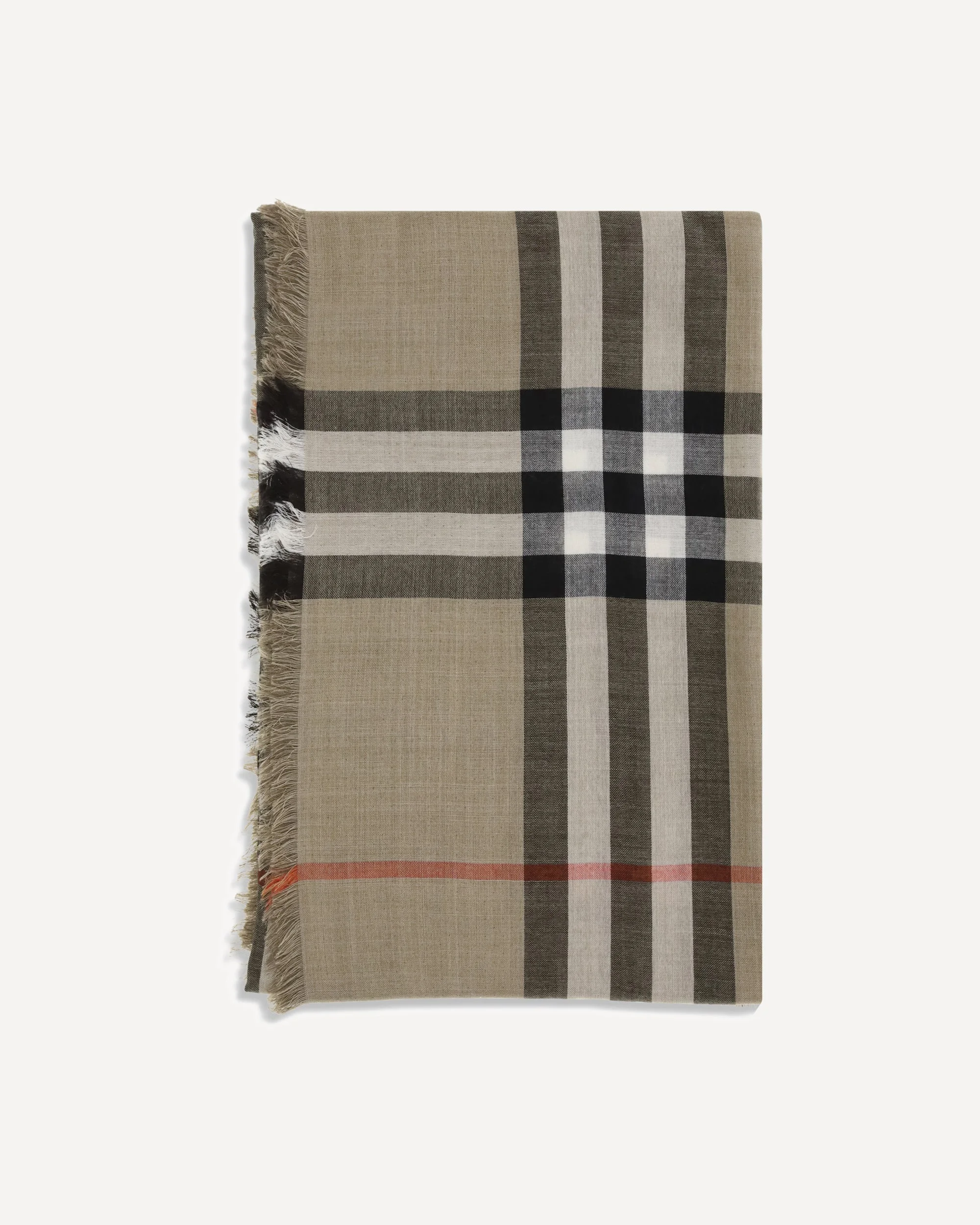 Check Reversible Wool and Silk Scarf - 1