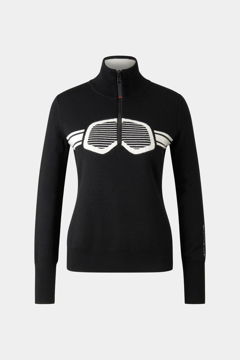 Azra Half-zip pullover in Black 1