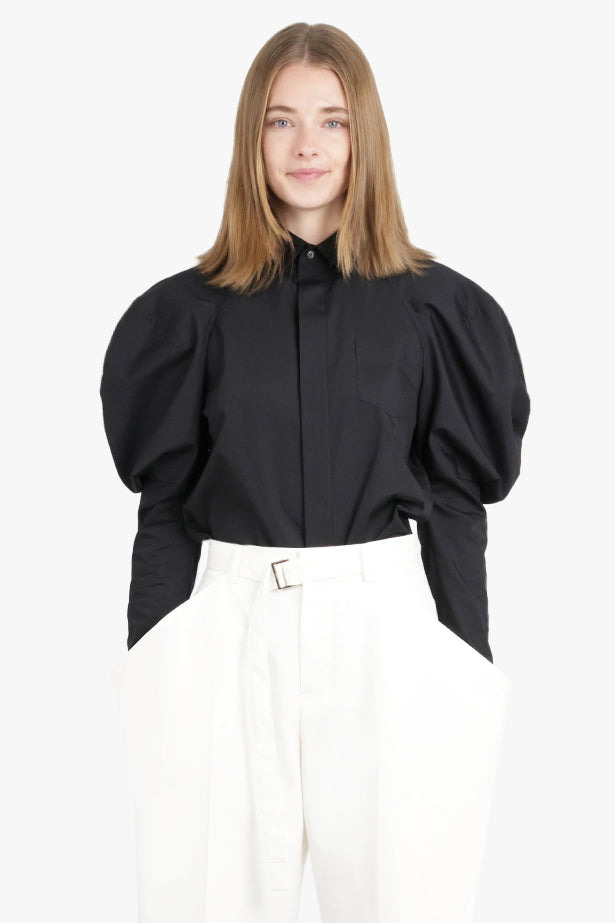 L/S SHIRT WITH BALLOON SLEEVE DETAIL | BLACK - 3