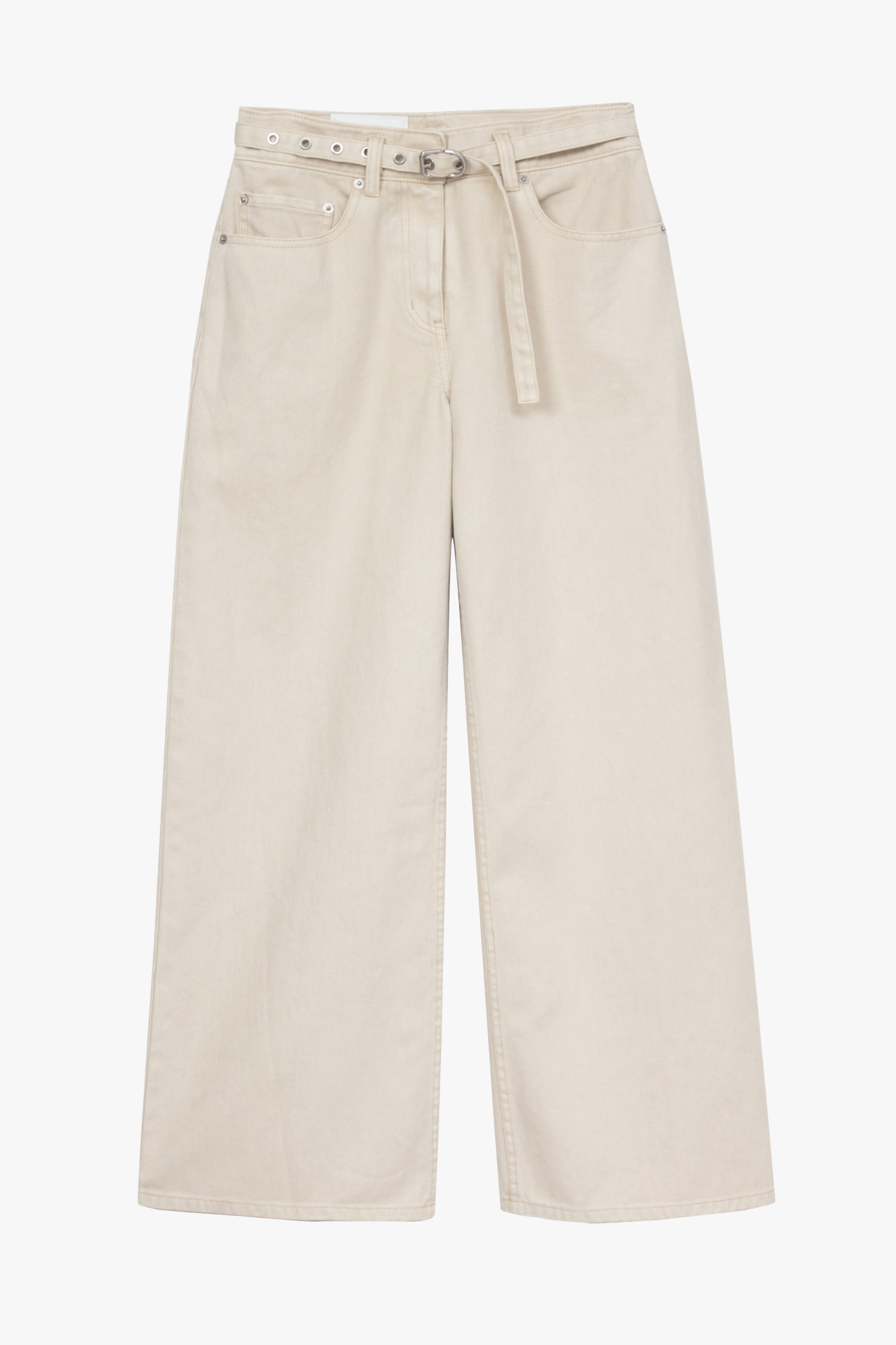 Wide-Leg Belted Jeans - 6