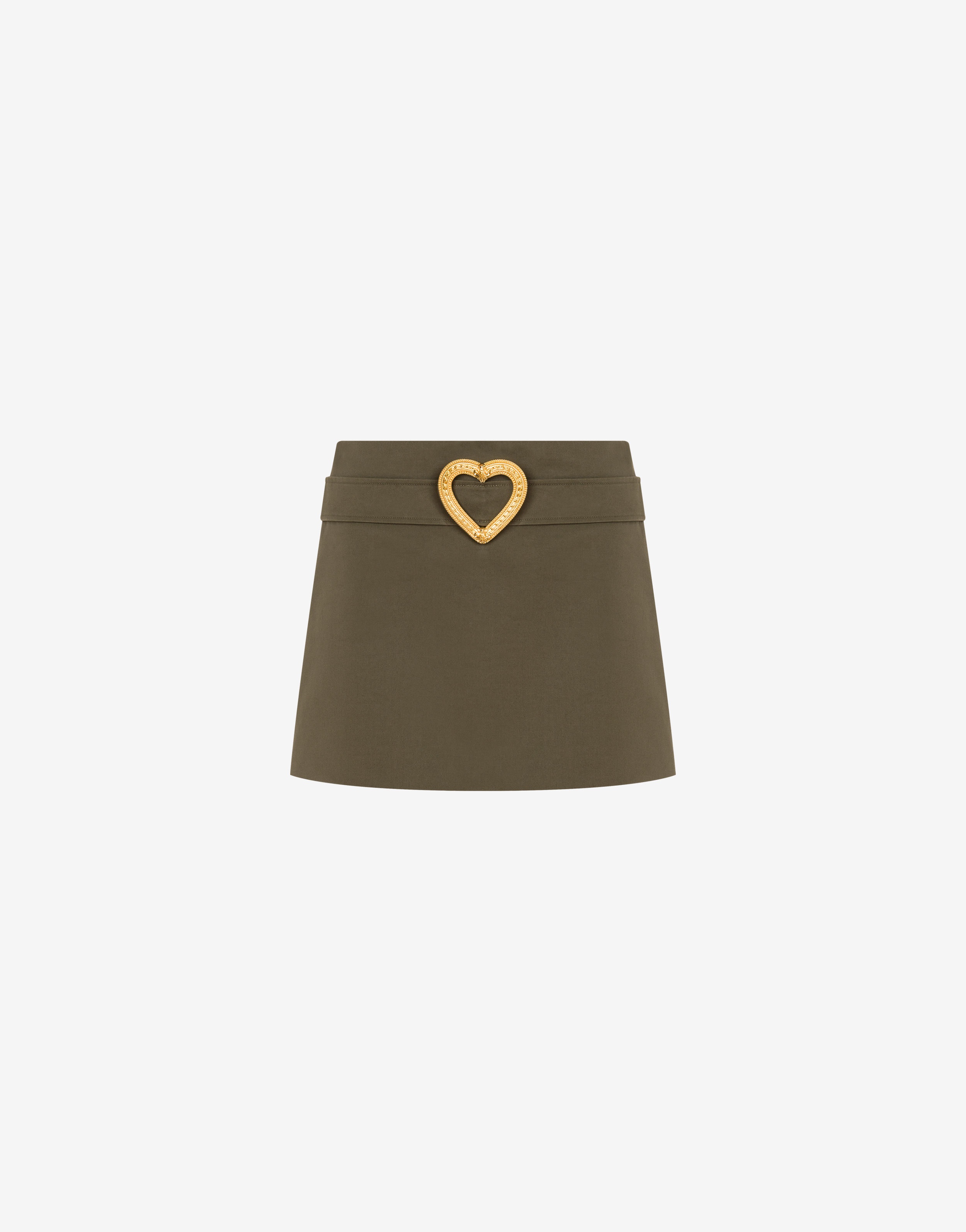 HEART BUCKLE COTTON CLOTH MINISKIRT - 1