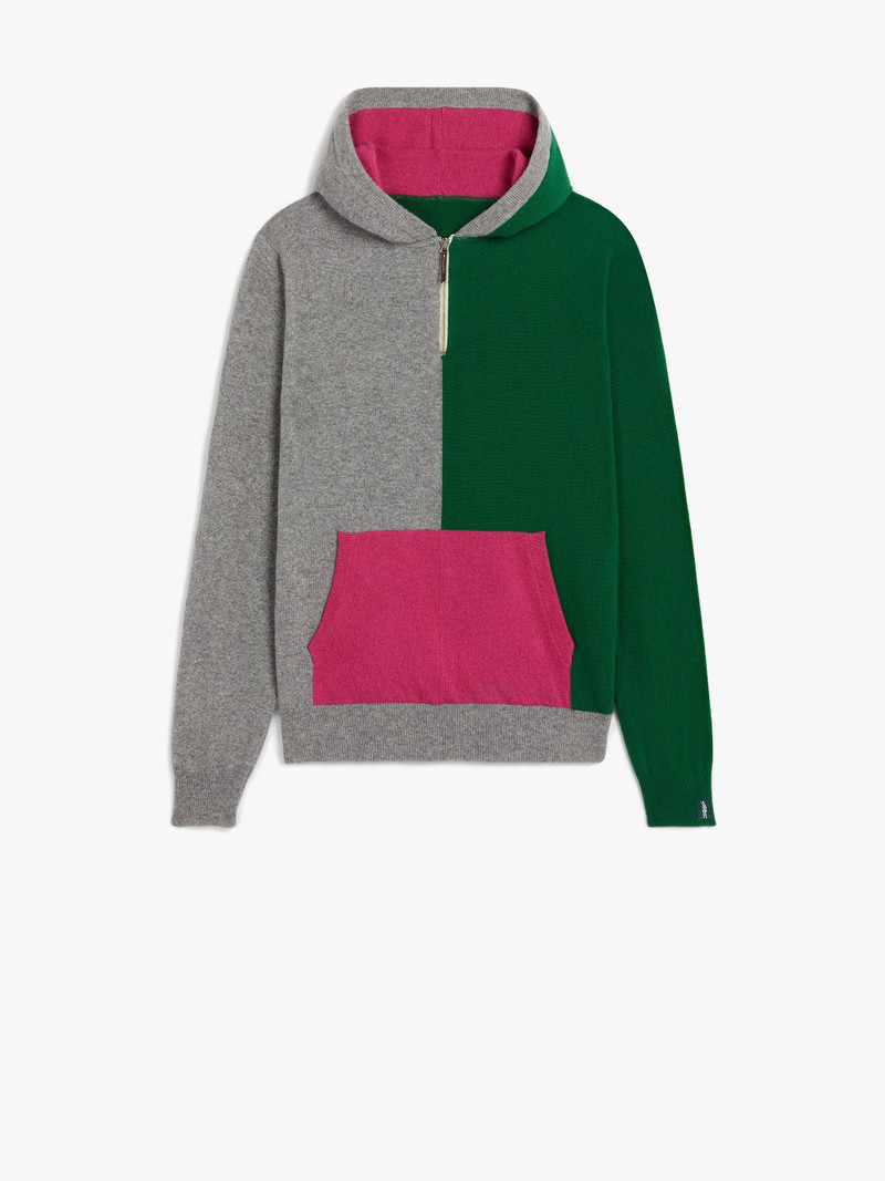 DOUBLE AGENT GREEN WOOL HOODED SWEATER | GKM-201 1