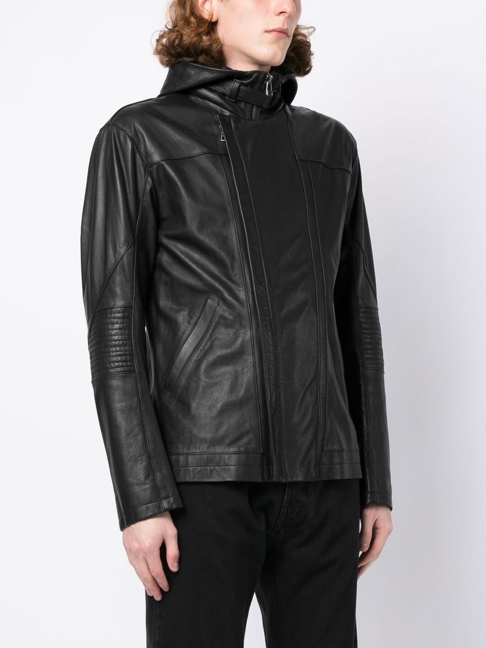 photograph-print leather jacket - 4