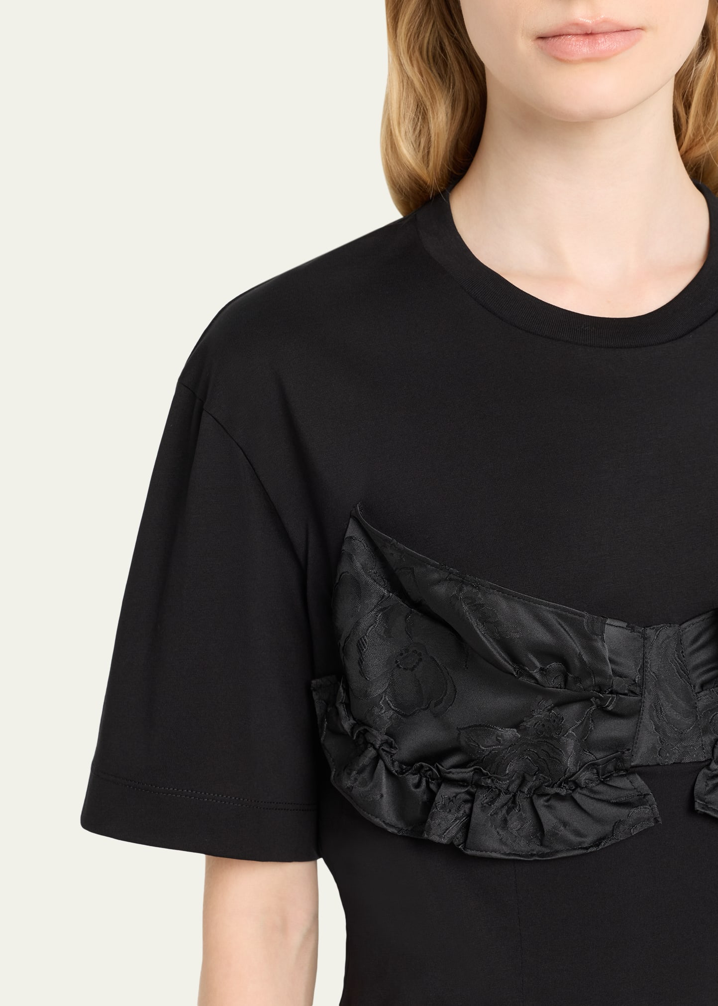 Patchwork Frill Bust Detail T-Shirt - 5
