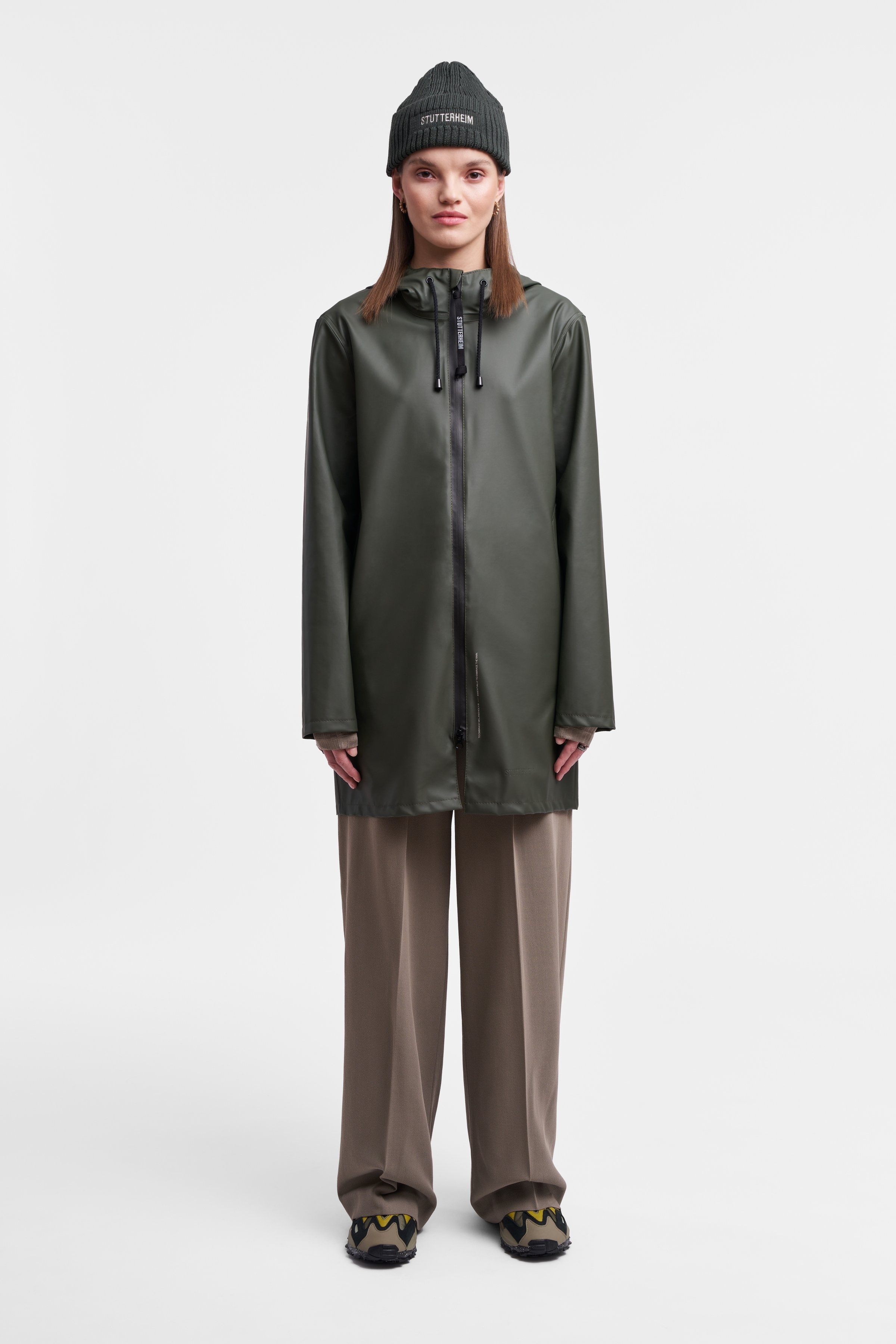 Stockholm Lightweight Zip Raincoat Green - 2