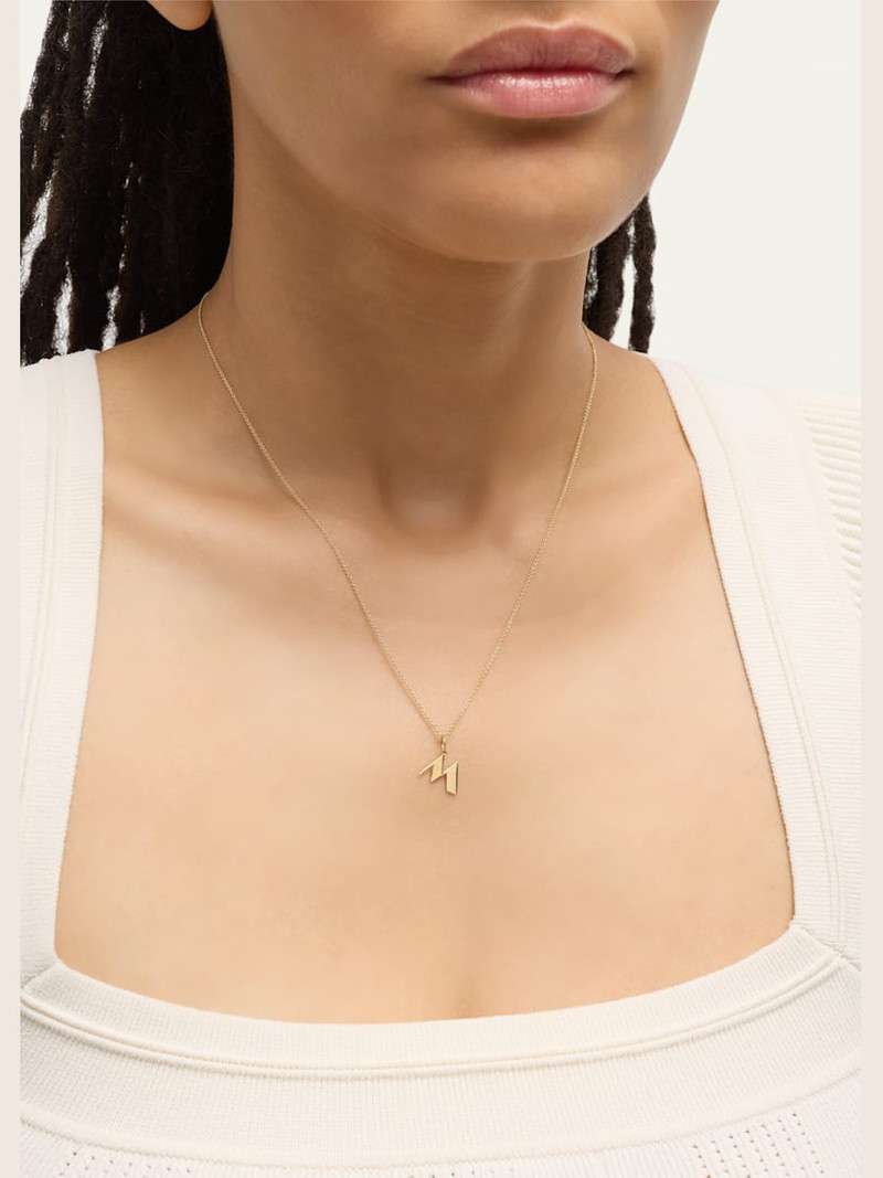 SYDNEY EVAN 14K Pure Block Initial Necklace outlook