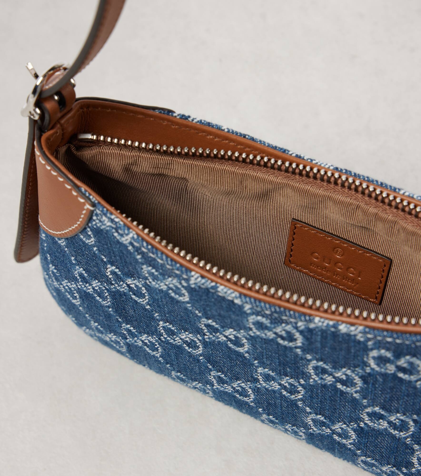 GG Emblem Super Mini denim shoulder bag - 3