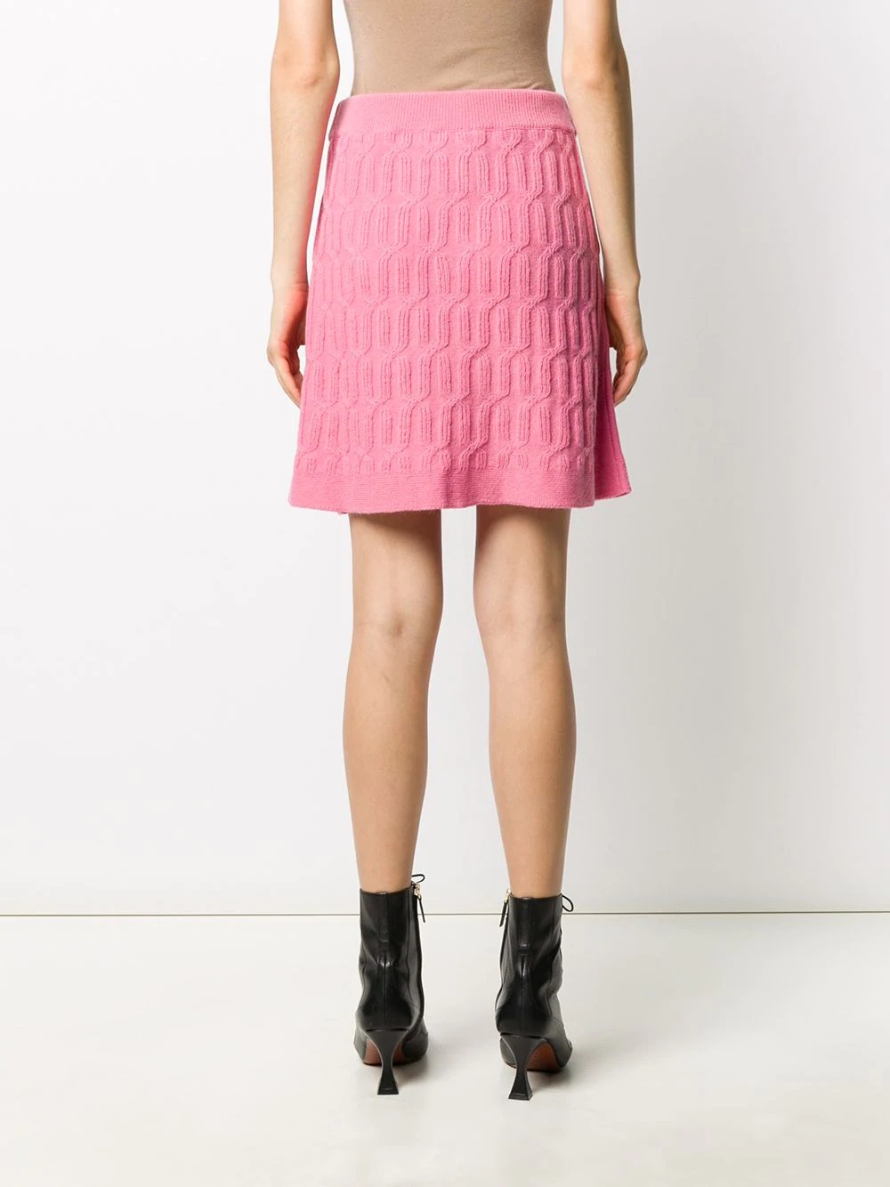 strawberry-button textured-knit skirt - 4