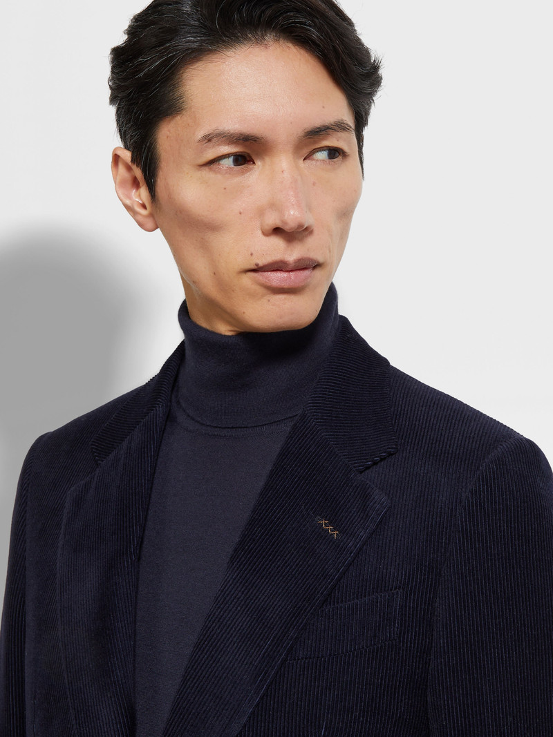 NAVY BLUE OASI CASHMERE BLEND JACKET 3