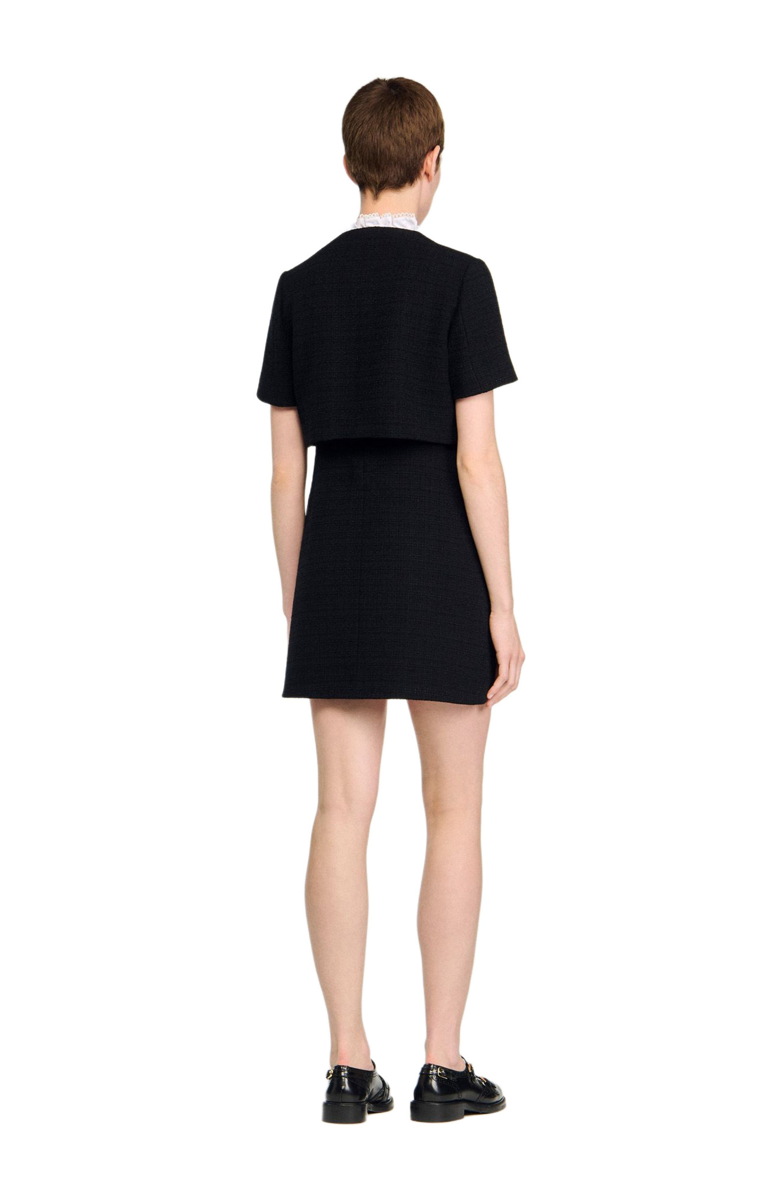 SANDRO Short dress with detachable collar in Black at Nordstrom - 3