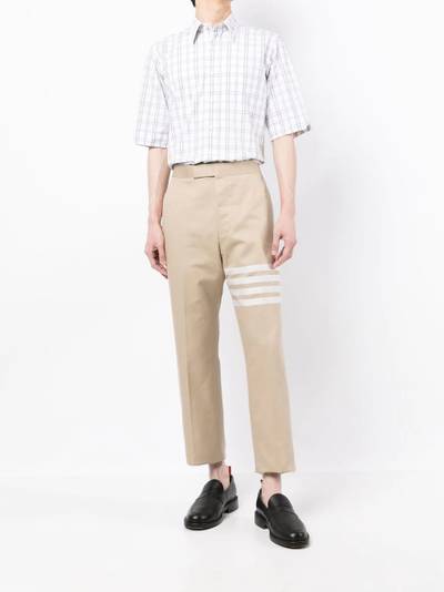 Thom Browne check-print short-sleeved shirt outlook