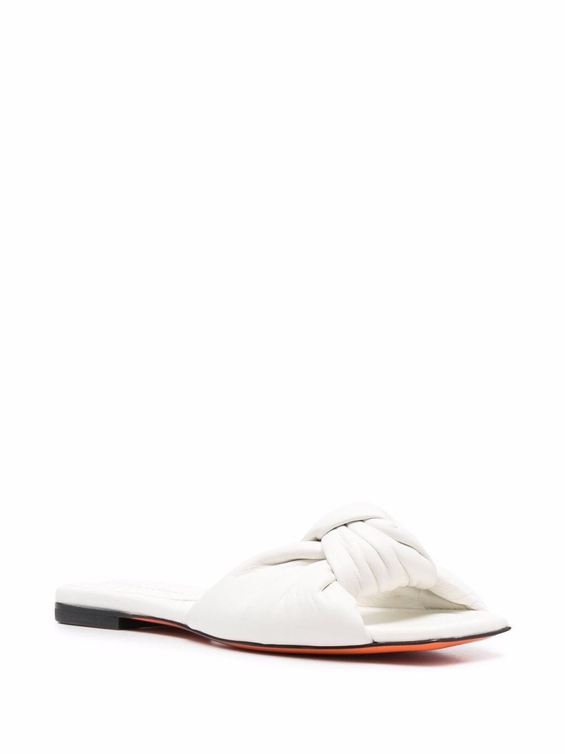 Santoni knot-strap leather slide sandals outlook