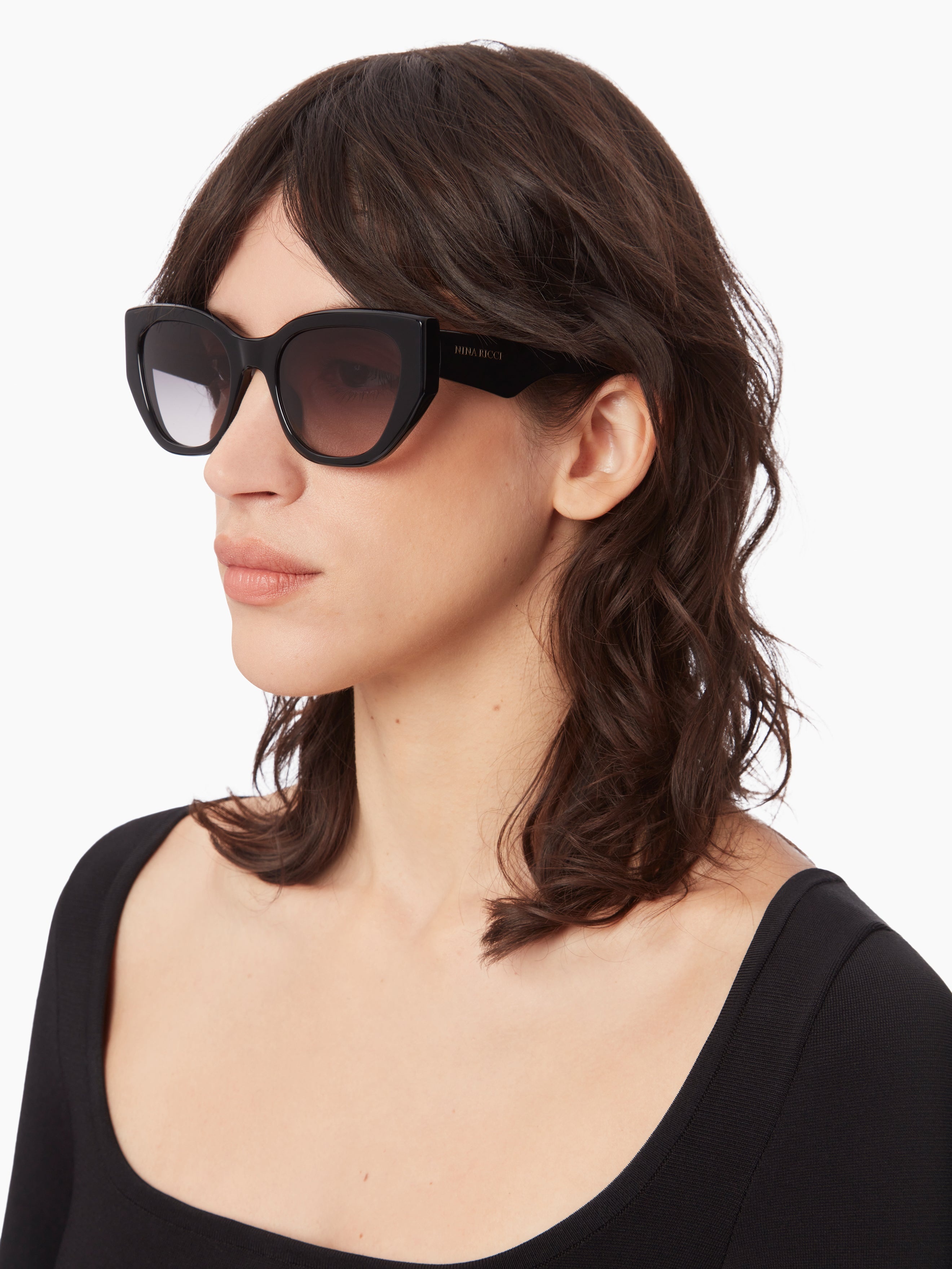 Waves butterfly shiny black Sunglasses - 3