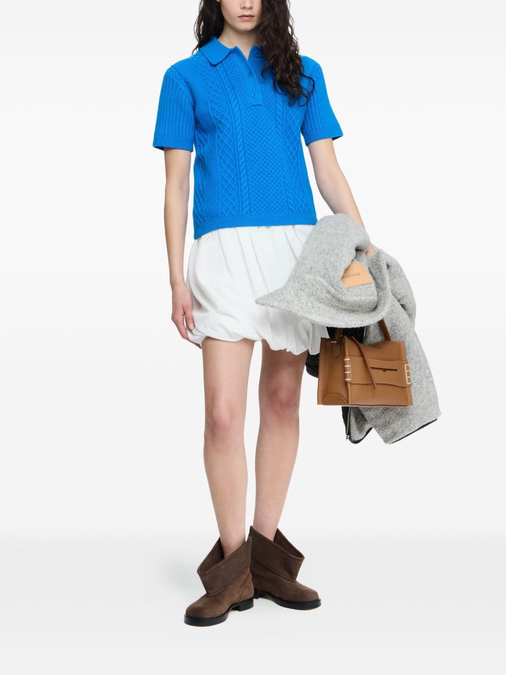 cable-knit polo shirt - 6