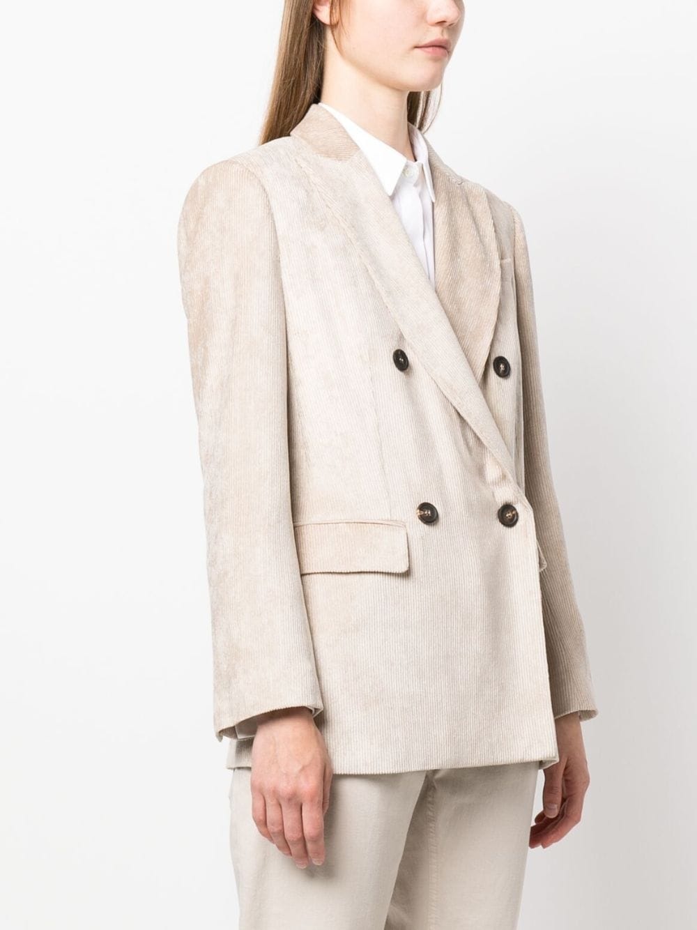 double-breasted corduroy blazer - 3