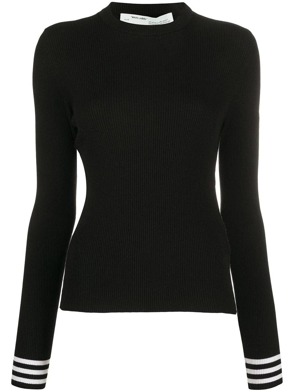 ribbed long-sleeved top - 1