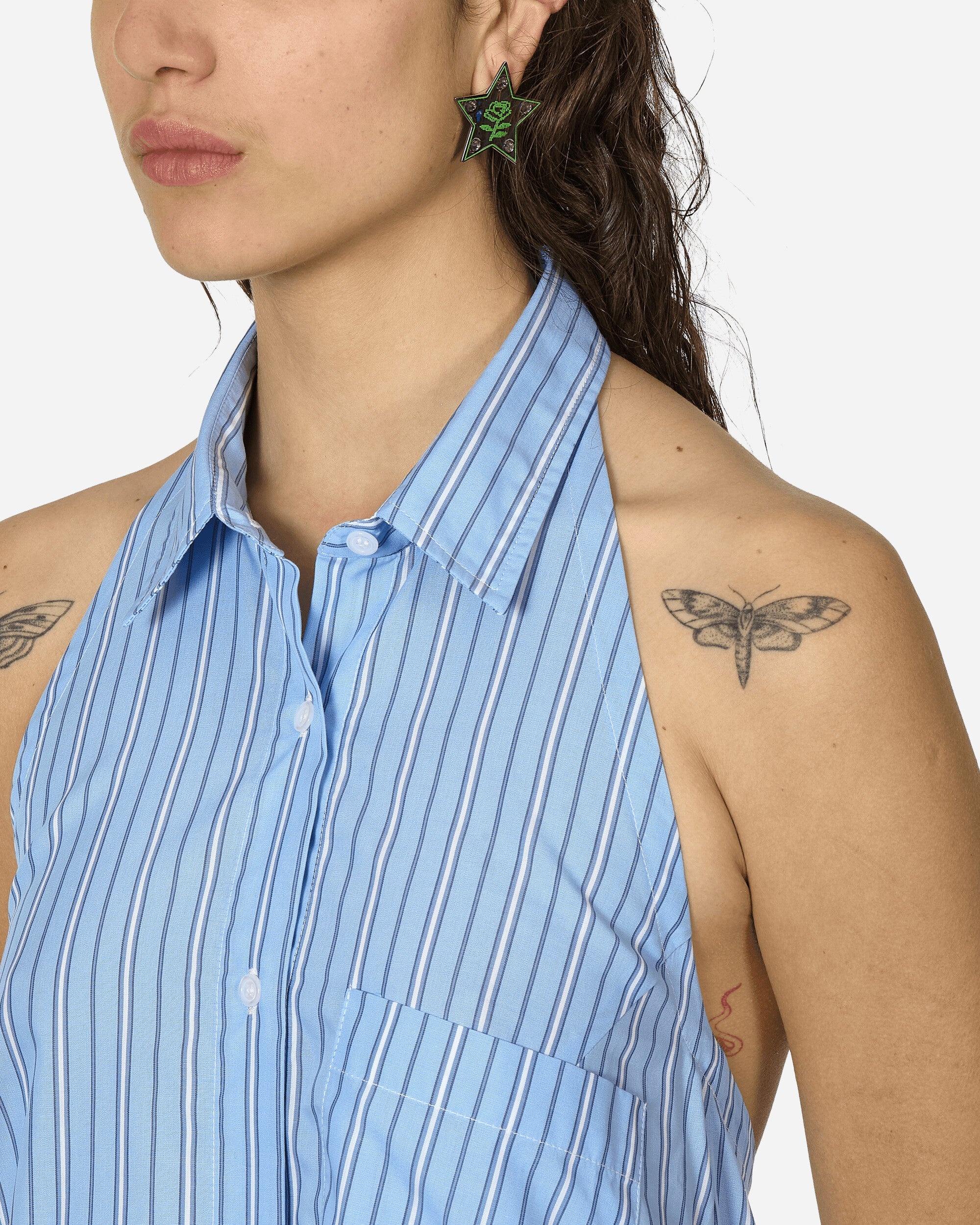 Shirt Mini Dress White / Blue - 5