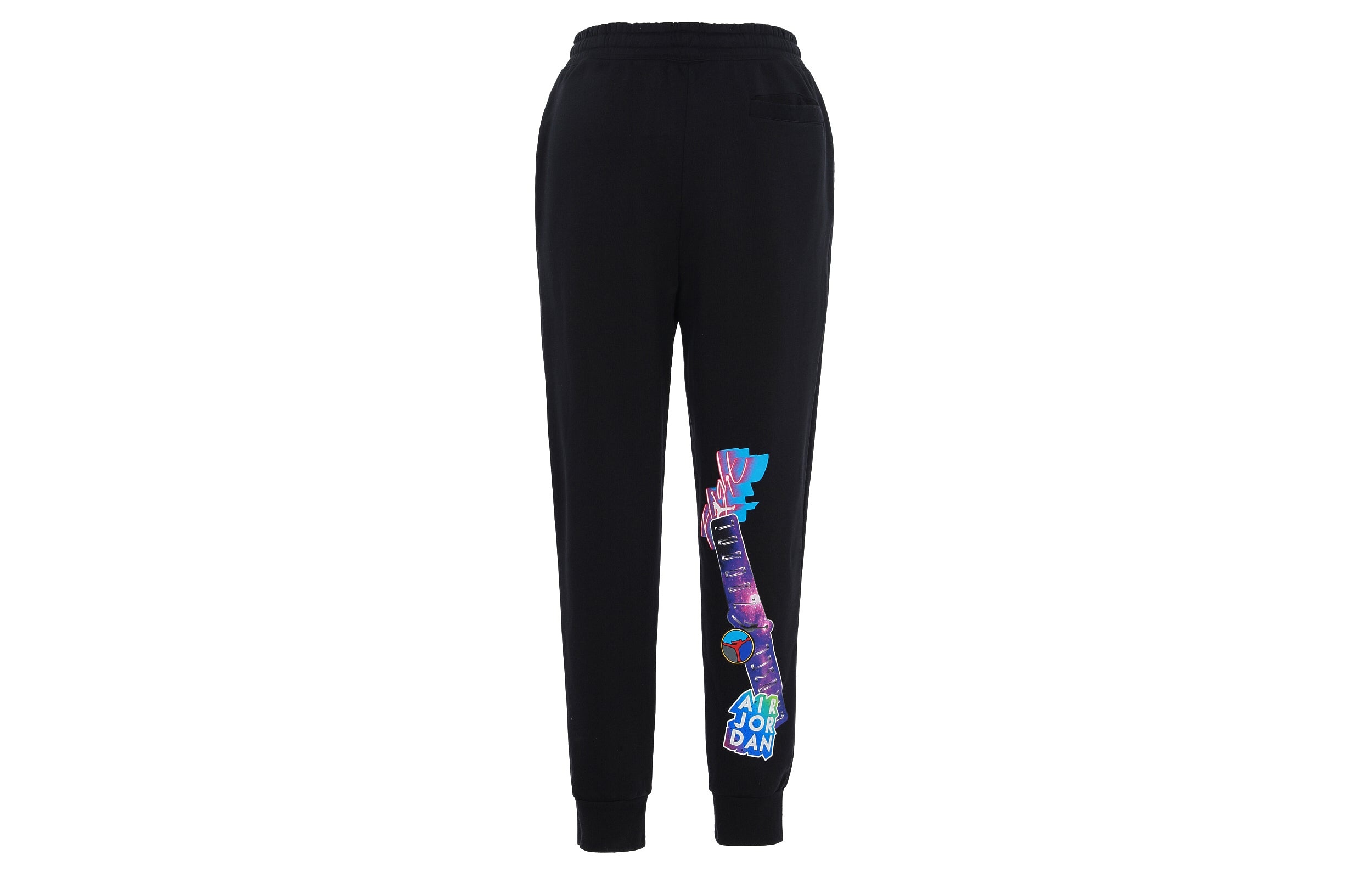 Air Jordan MJ Sticker Fleece Pants Casual Sports Fleece Lined Long Pants Black CT6725-010 - 2