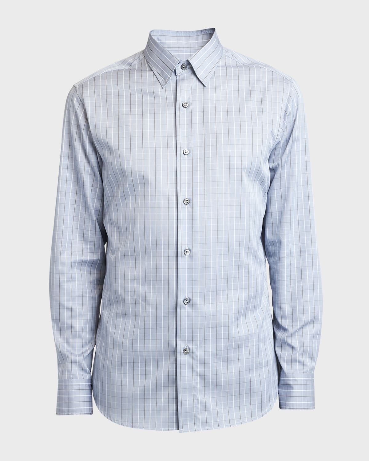 Men's Cotton Grid Check Sport Shirt - 1