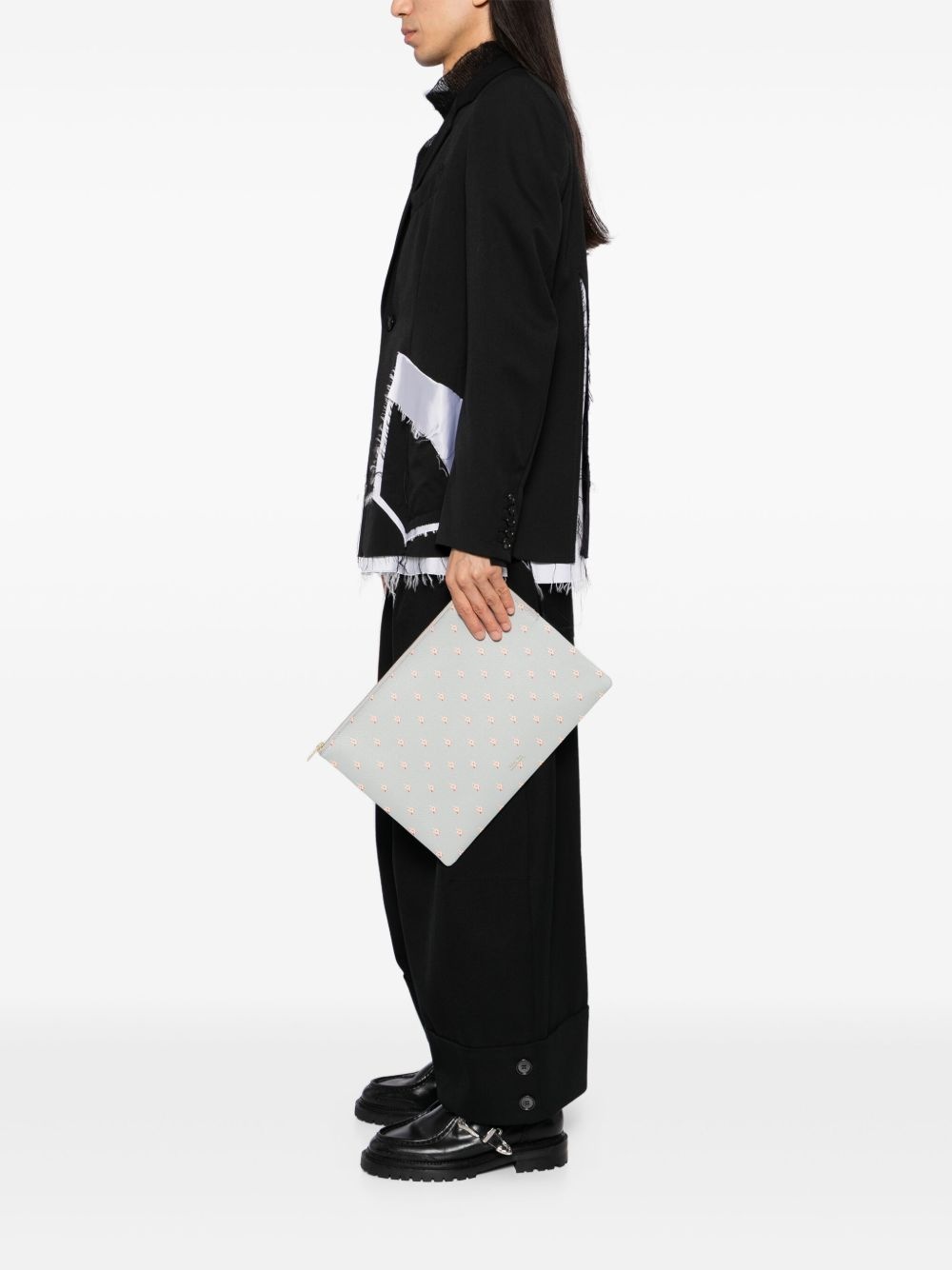 graphic-print clutch bag - 2