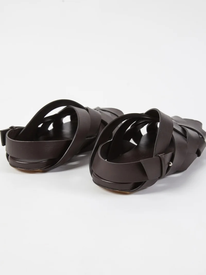 Intrecciato-woven leather slippers - 6