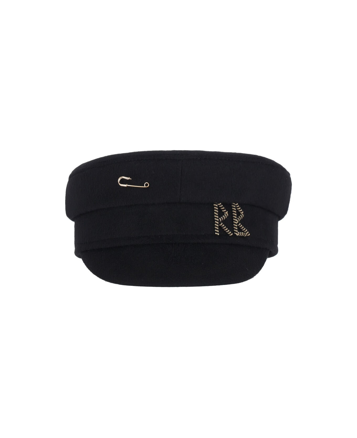 Wool Hat With 'baker Boy' Brooch - 1