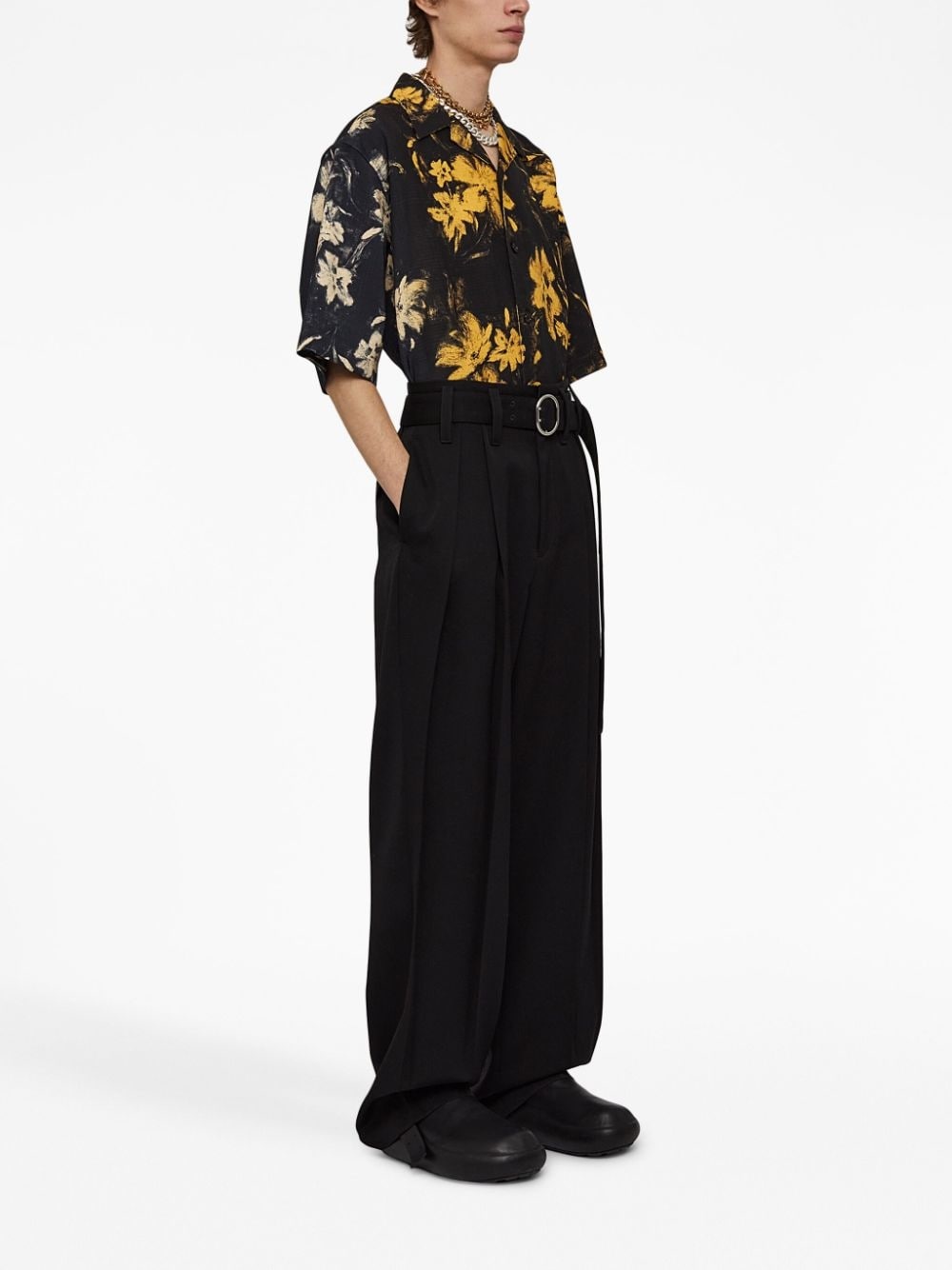 floral-print cotton shirt - 3