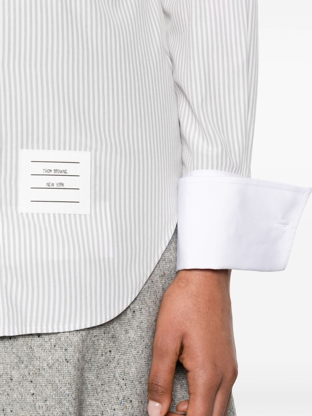 striped rounded-collar shirt - 5