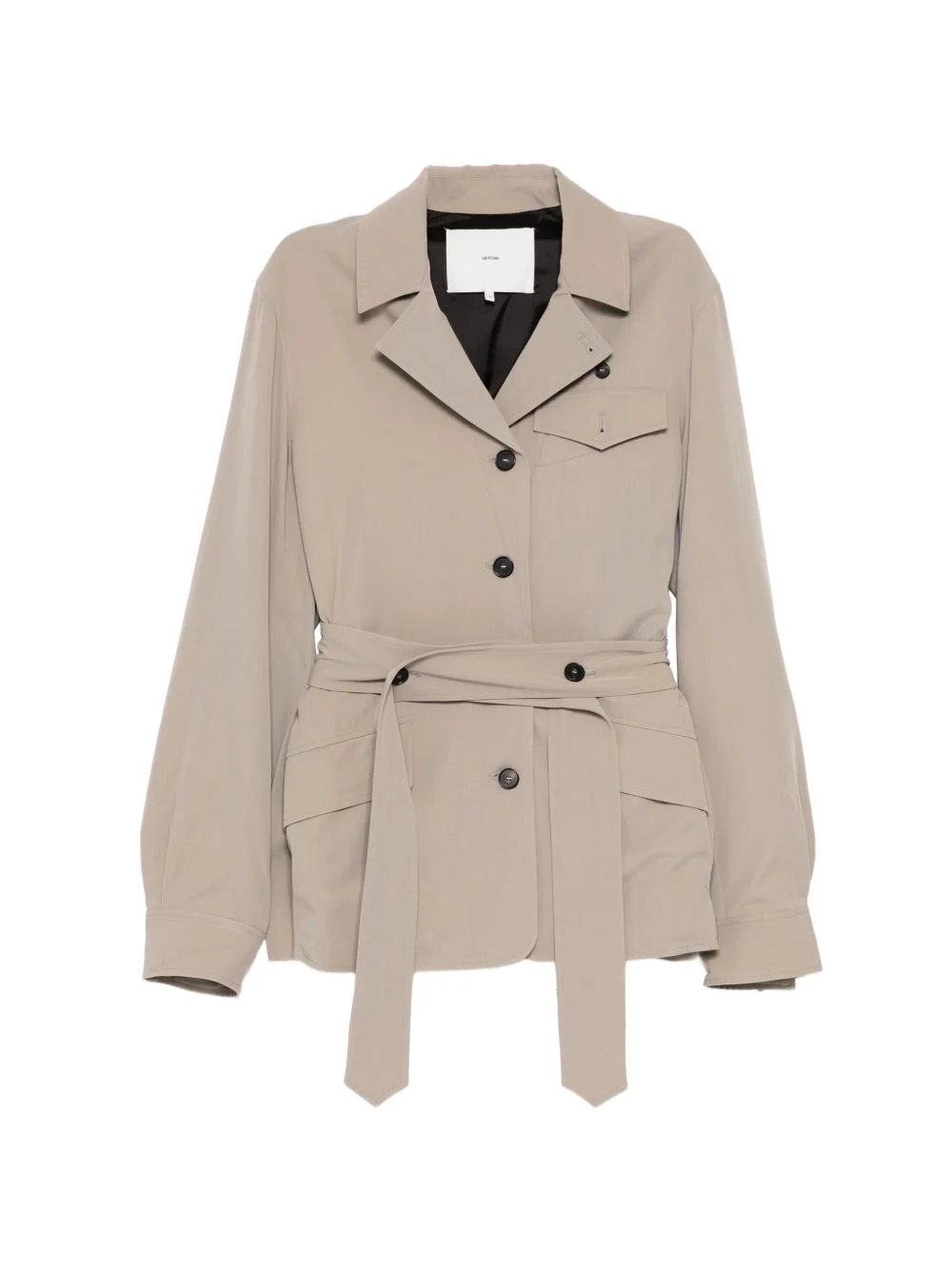 belted notched lapel jacket - 1