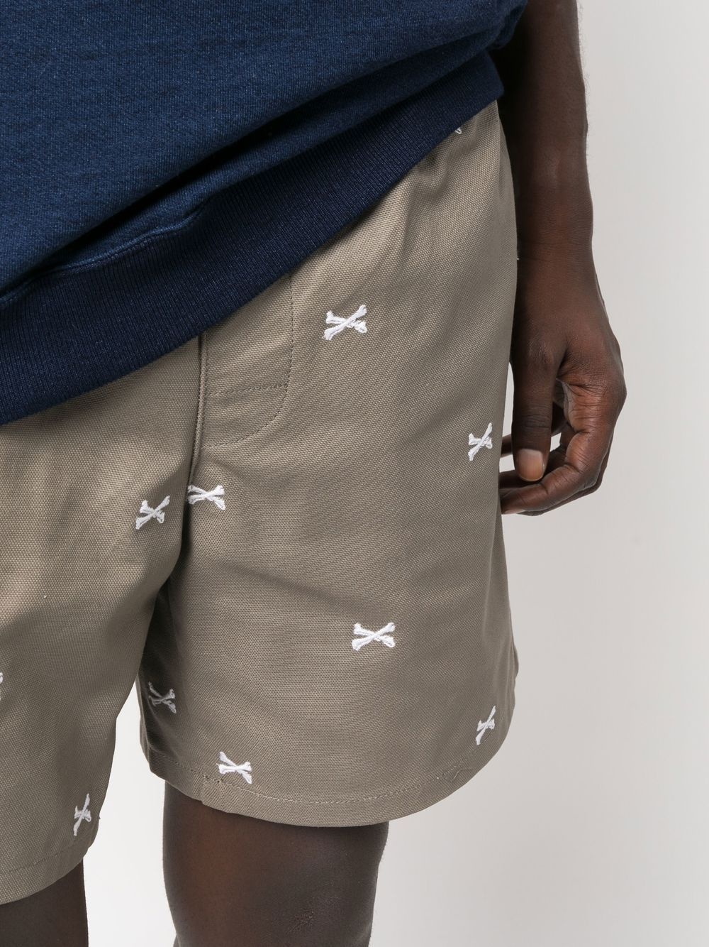 Seagull 01 embroidered track shorts - 5
