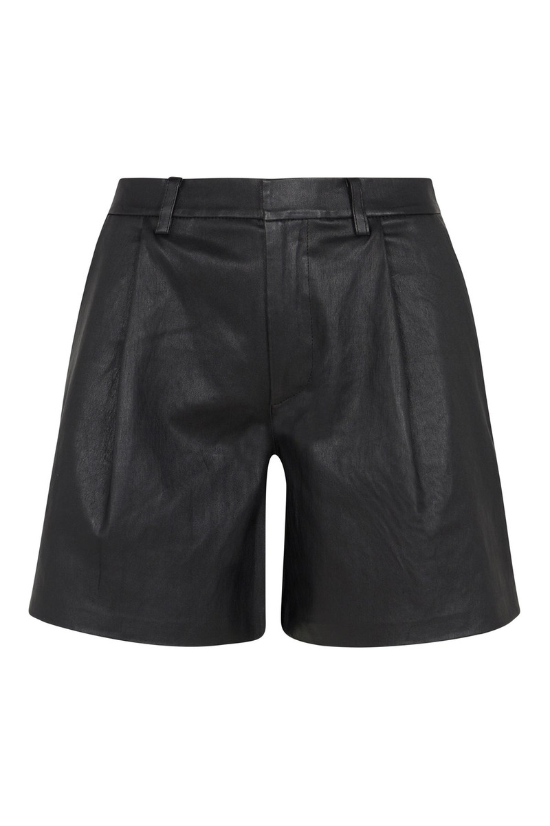 BLACK LEATHER TROUSER SHORTS 5