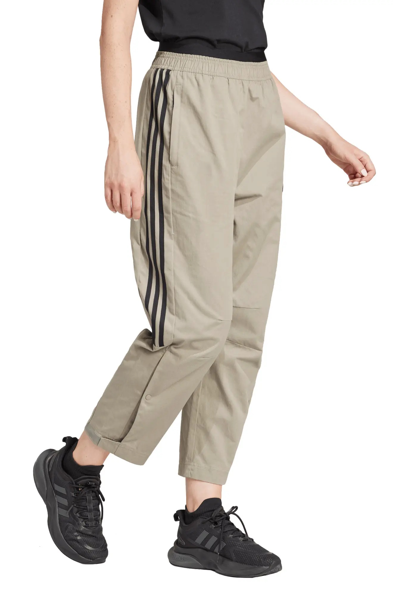 Tiro Loose Fit Cotton Twill Track Pants in Silver Pebble/Black - 3