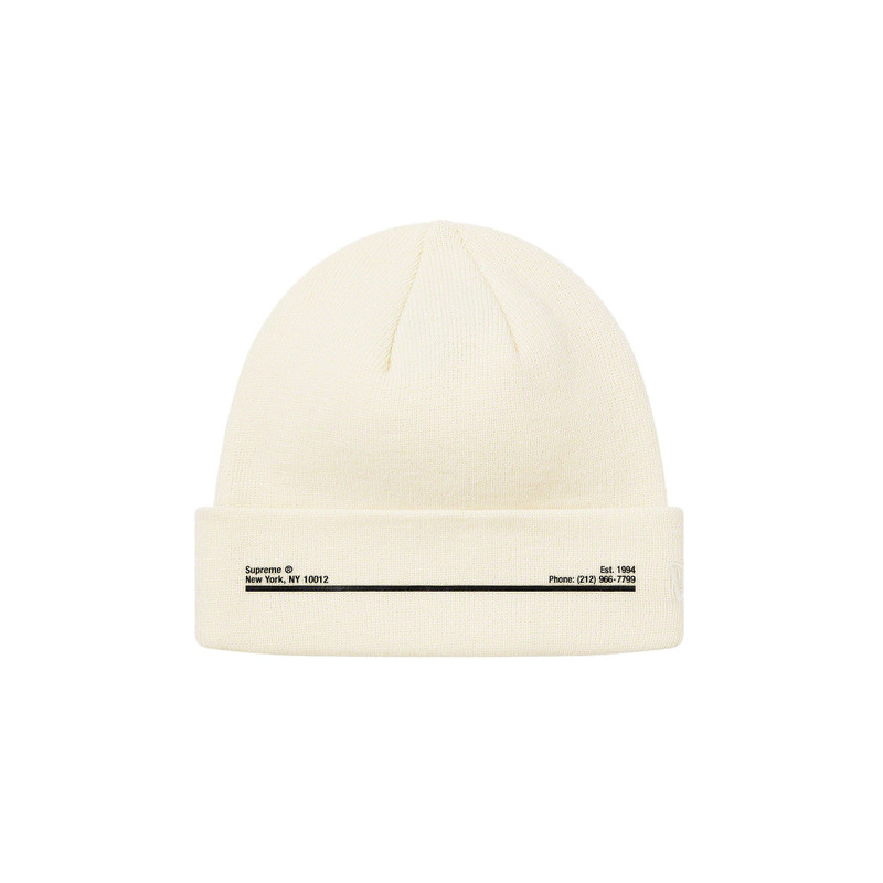 Supreme x New Era Shop Beanie - New York 'Natural' - 1
