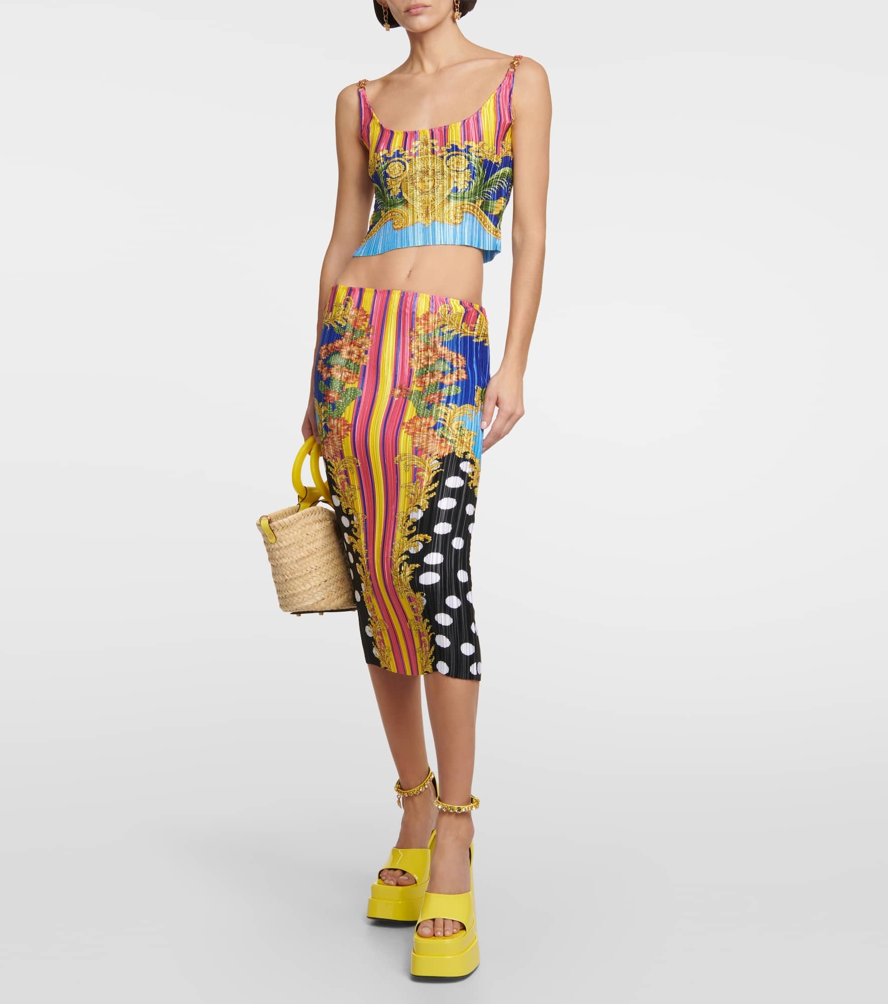 Medusa Palm Springs plissé midi skirt - 2