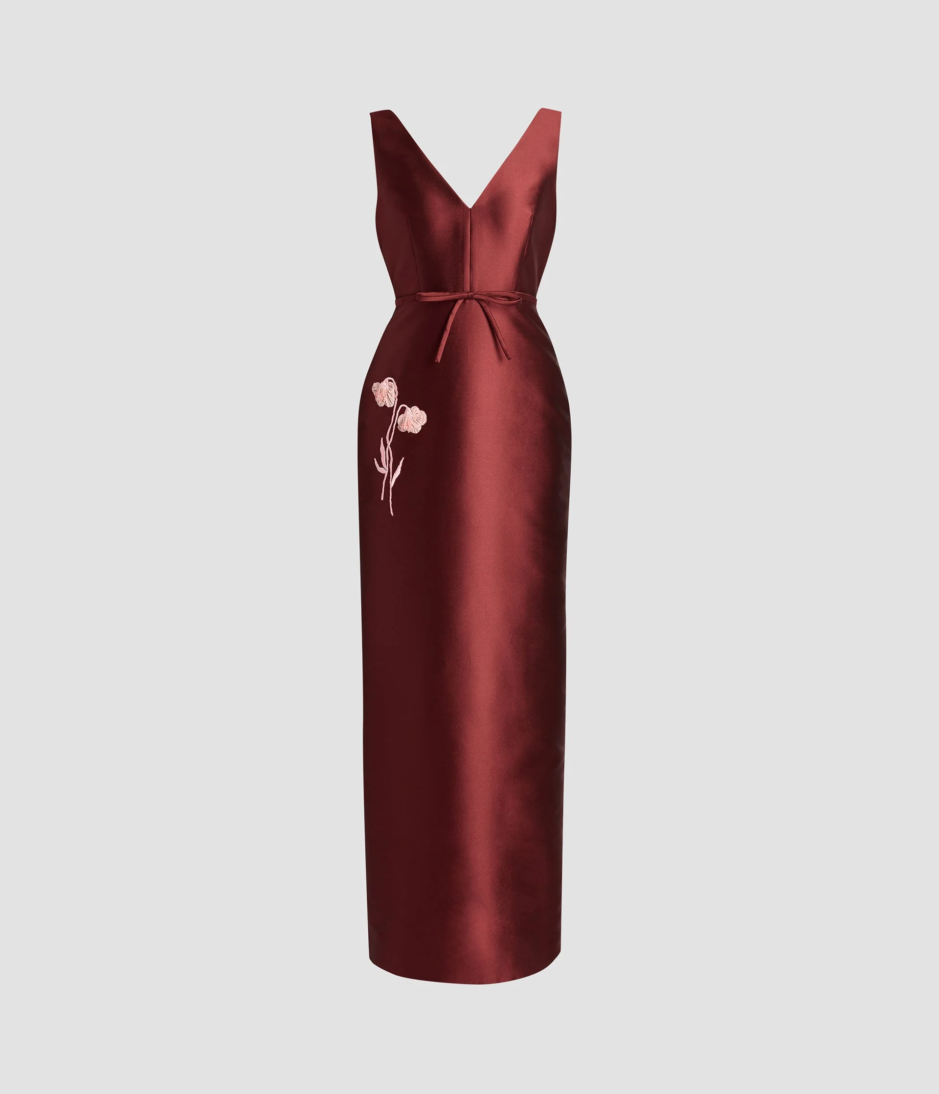 EMBROIDERED MIKADO PENCIL GOWN - 1