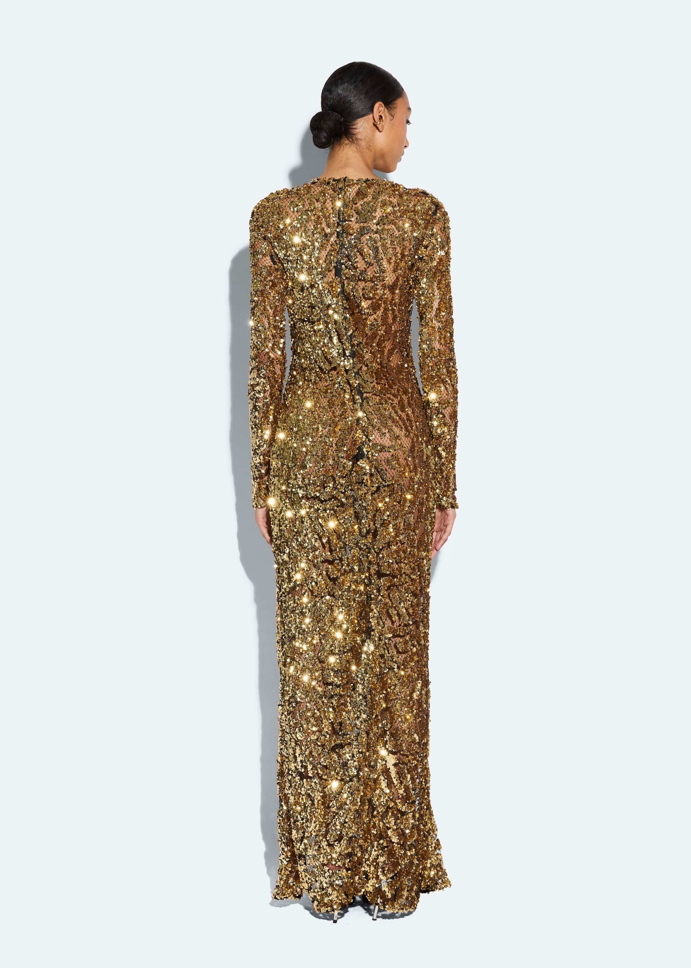 Abstract Sequin Gown - 3