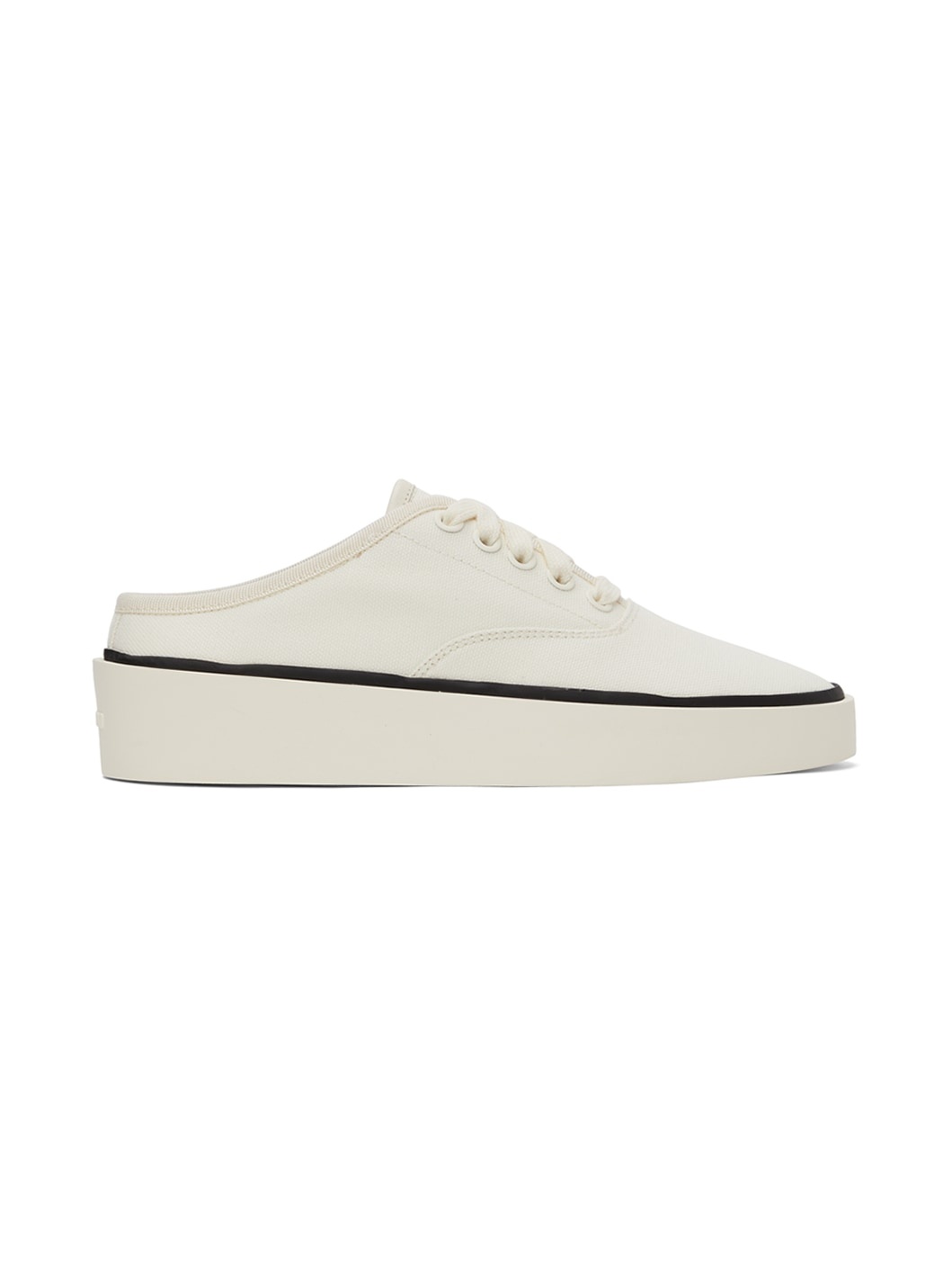 White Canvas 101 Backless Sneakers - 1