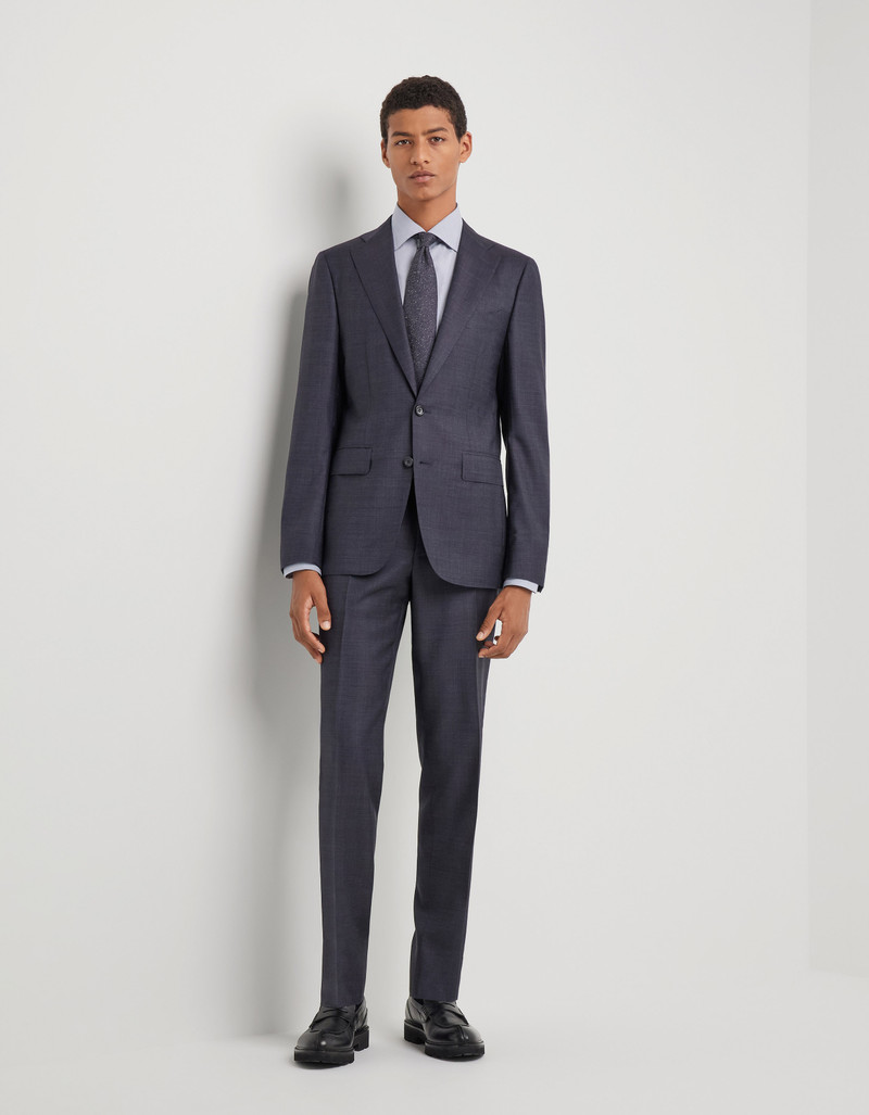 BLUE MODERN CUT PURE WOOL SUIT WITH SINGLE-BREASTED JACKET 3