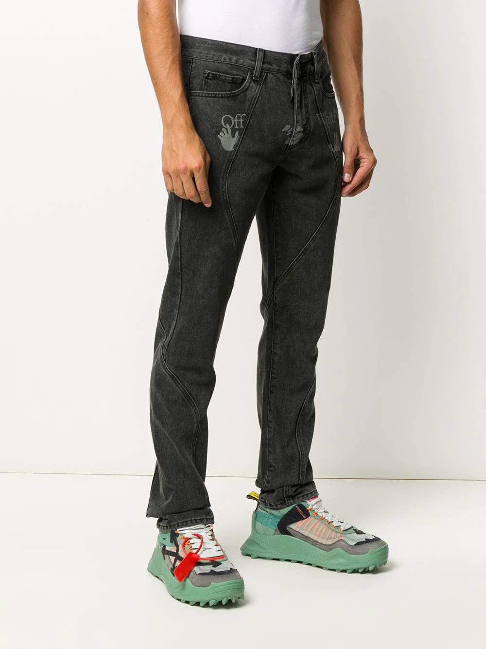 logo-print slim-fit jeans - 3