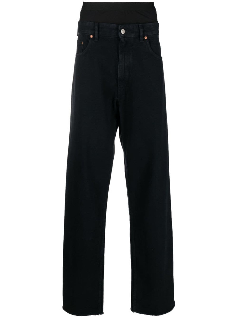layered-effect straight-leg jeans 1