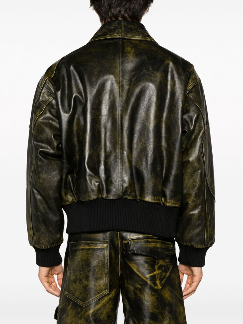 Workwear Rub-Off leather bomber jacket 5