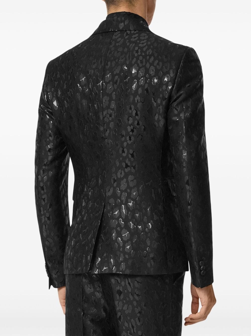 printed single-breasted blazer - 4
